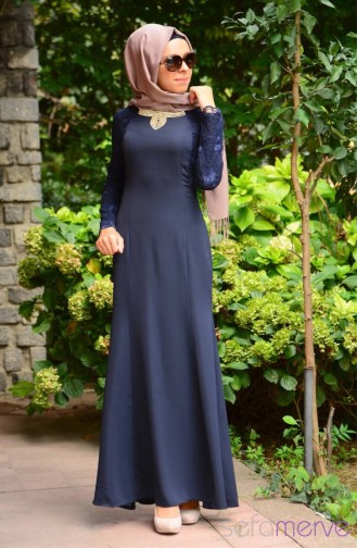 Robe Hijab Bleu Marine 52065-01