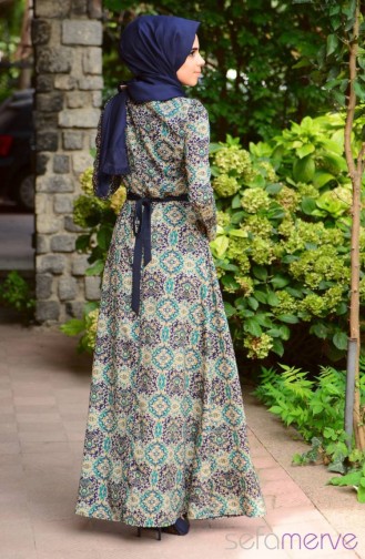 Grün Hijab Kleider 5261-01