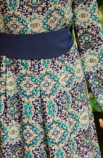 Grün Hijab Kleider 5261-01