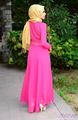 Fuchsia Hijab Dress 7146-05