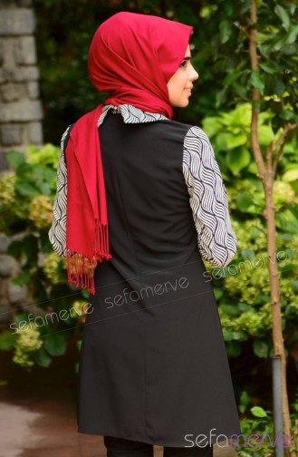 Tesettür Tunik Zernişan 4179-02 Siyah