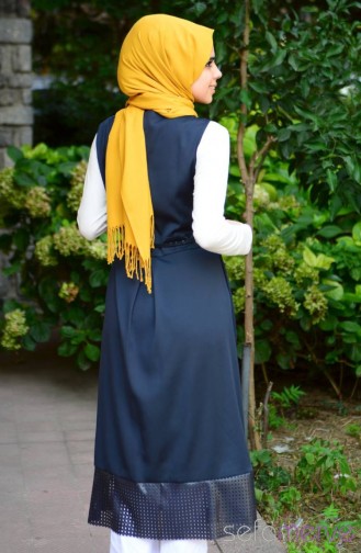 Tesettür Yelek 8006-04 Lacivert