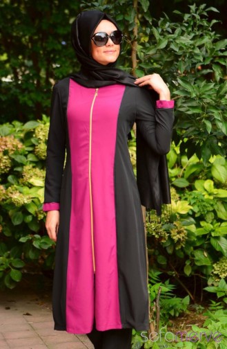 Hijab Tunic 5116-03 Black Purple 5116-03