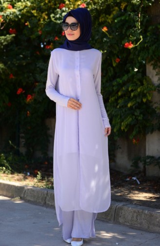 Tunik Yelek Pantolon 15015-01 Lila