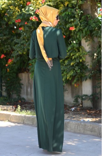 Tesettür Elbise FY 52314-02 Yeşil
