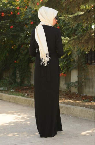 Tesettür Hamile Elbise 4110-01 Siyah