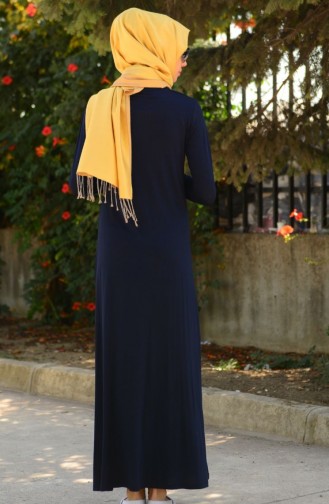 Dunkelblau Hijab Kleider 4102-02