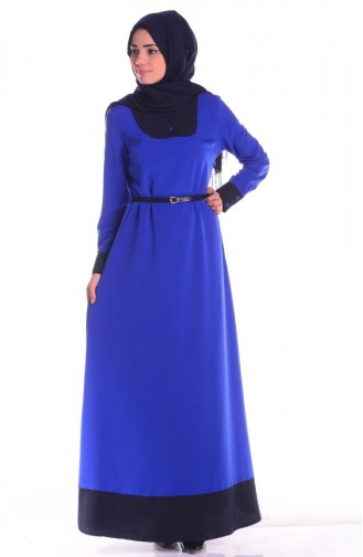 Saxe Hijab Dress 5456-06