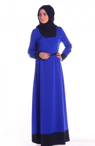 Saxe Hijab Dress 5456-06