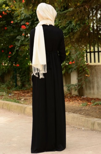 Tesettür Hamile Elbise 4108-01 Siyah
