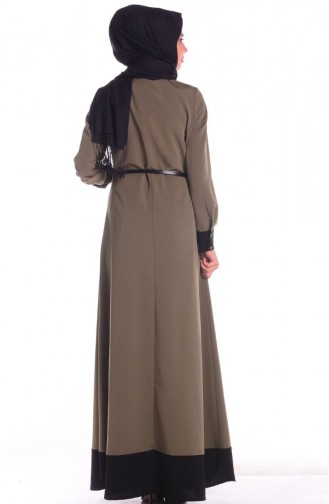 Khaki Hijab Dress 5456-05