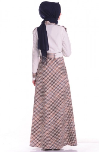 Brown Hijab Dress 3240-05
