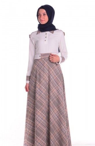 Brown Hijab Dress 3240-05