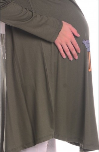 Tesettür Hamile Tunik 4120-04 Haki Yeşili