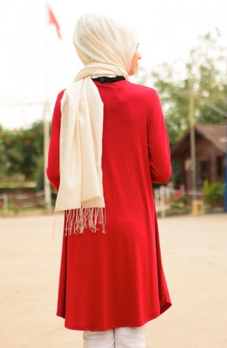 Tesettür Hamile Tunik 4121-03 Bordo