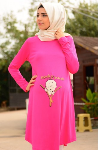 Tesettür Hamile Tunik 4121-05 Fuşya