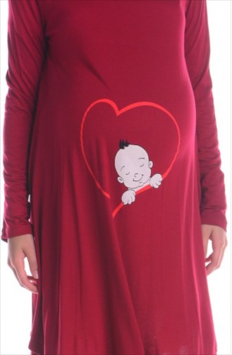 Tesettür Hamile Tunik 4122-03 Bordo
