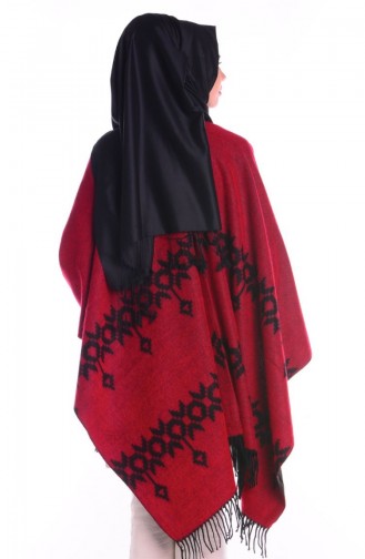 Claret Red Poncho 11525-23