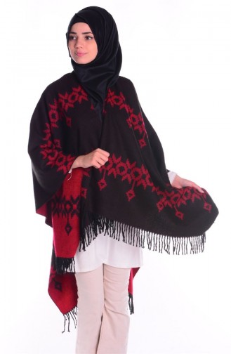 Claret Red Poncho 11525-23