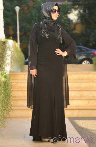 Famelin Abiye Elbise 4466-01 Siyah