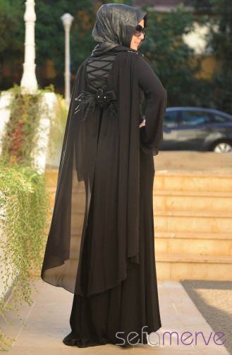 Famelin Abiye Elbise 4466-01 Siyah
