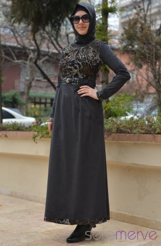 Famelin Elbise 4255-01 Siyah