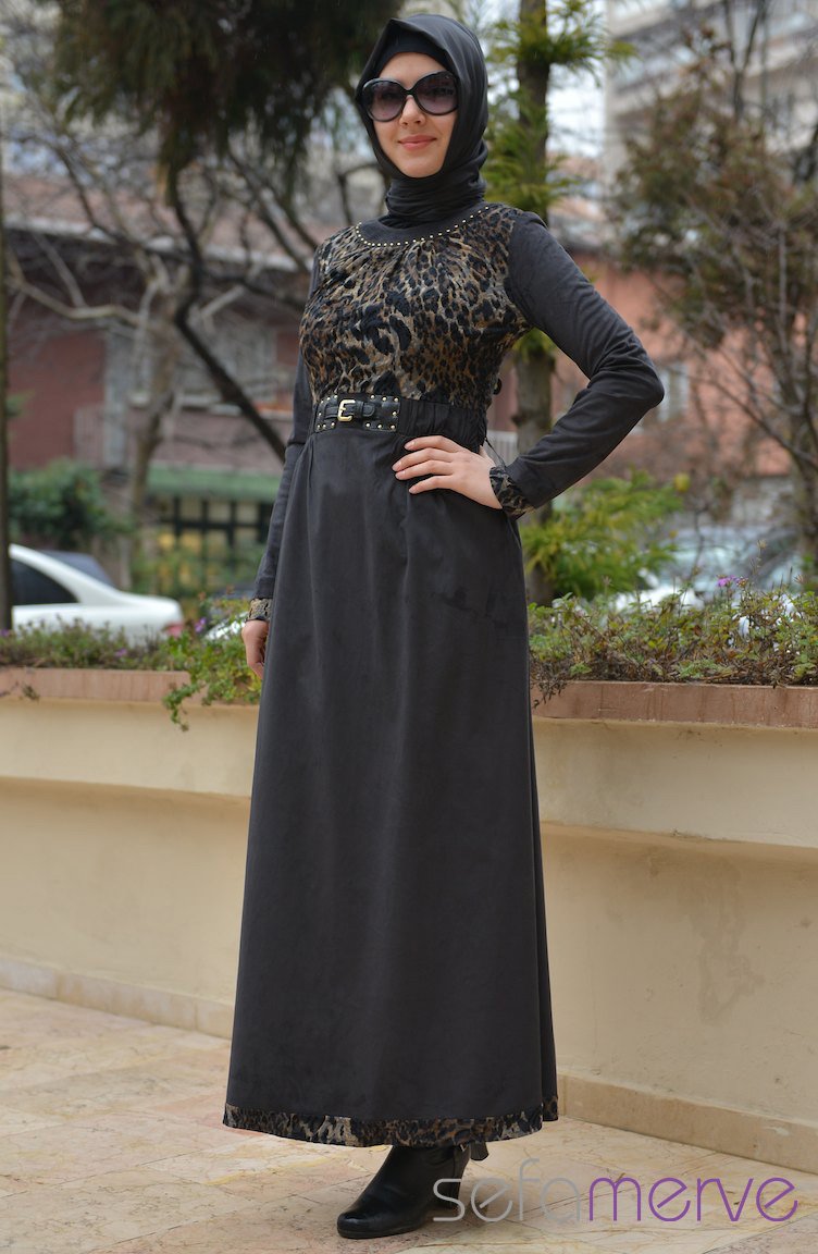 Famelin Elbise 4255-01 Siyah