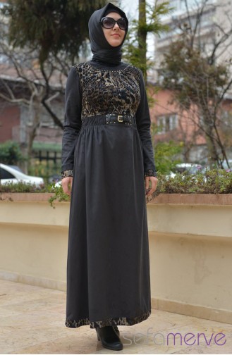 Famelin Elbise 4255-01 Siyah