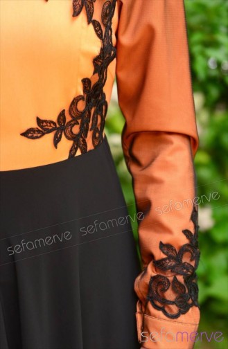 Orange Hijab Kleider 9015-02