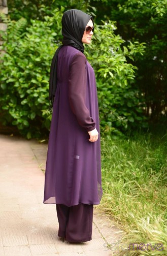 Filiz Yetim Skirt Overalls Set 8244-02 Purple 8244-02