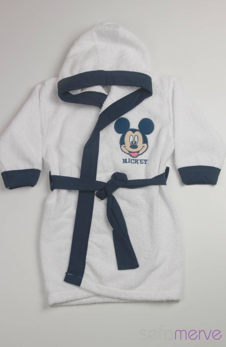 Disney Mickey Mouse Erkek Bornoz 1224 Beyaz