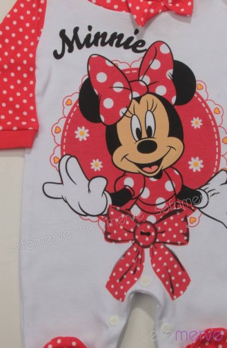Disney Mickey Mouse Tulum 3435 Kırmızı Beyaz