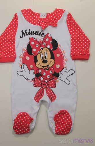 Disney Mickey Mouse Tulum 3435 Kırmızı Beyaz