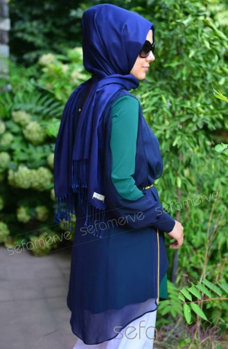 Sefamerve Kombin Tunik GLY 2038-06 Lacivert-Yeşil