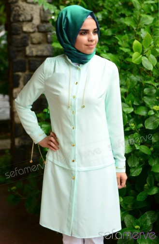 Modahanne Tesettür Tunik 0792-13 Su Yeşili