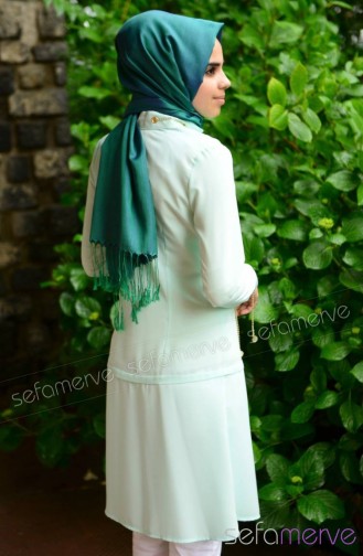 Modahanne Tesettür Tunik 0792-13 Su Yeşili