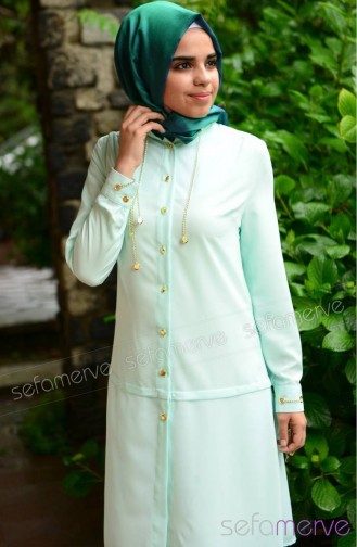 Modahanne Tesettür Tunik 0792-13 Su Yeşili