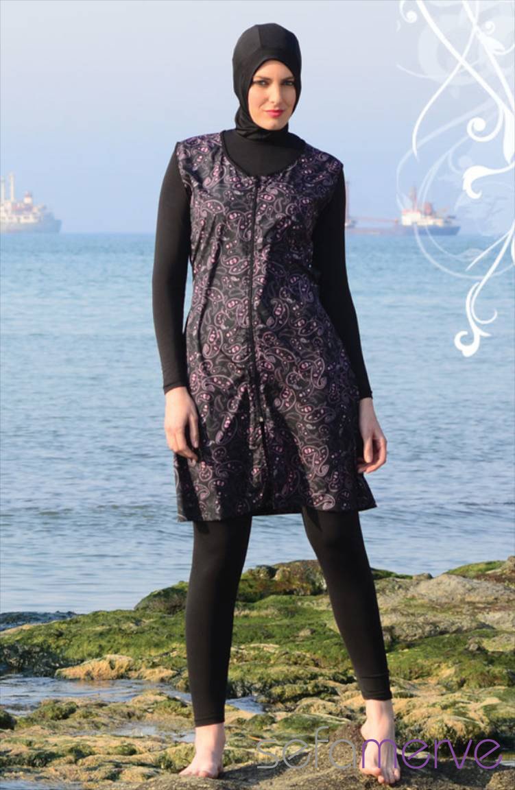 Odema Haşema Deniz 2113-02 Siyah Bordo Çiçekli