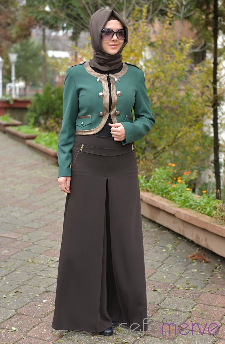 Hatunca Ceket Pantolon Etek Takim 4286 C 039 01 Yesil Sefamerve