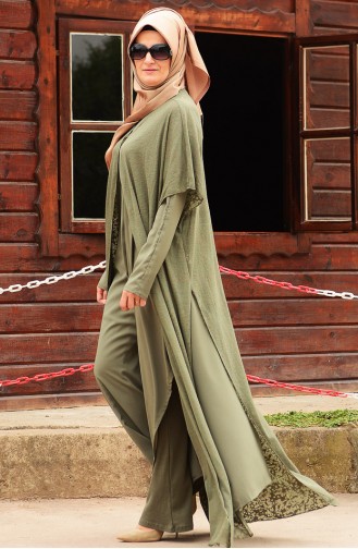 Üçlü Takım 1596-01 Haki Yeşil