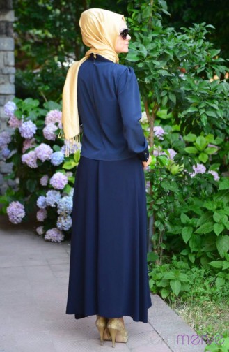 Hijab Dress AskinAy 8009-01 Navy Blue 8009-01