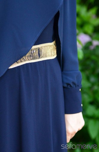 Hijab Dress AskinAy 8009-01 Navy Blue 8009-01