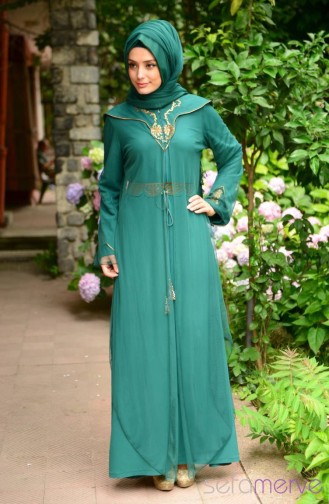 Grün Abayas 7086-03