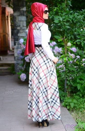 Sefamerve Kombin Elbise GLY 140856-03 Bej