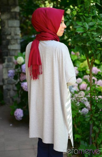 Tesettür Penye Tunik 1458-01 Gri