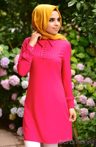 Tesettür Tunik Zernişan 4150-12 Fuşya