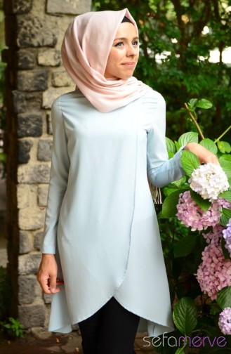 Tesettür Tunik Zernişan 4131-16 Açık Mavi