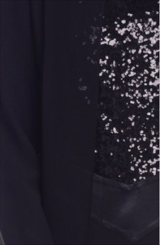 Black Hijab Evening Dress 4157-01
