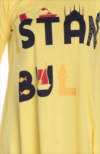 Tesettür Penye Tunik 5050-06 Sarı