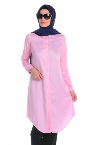 Tesettür Tunik All Day 50398-21 Toz Pembe